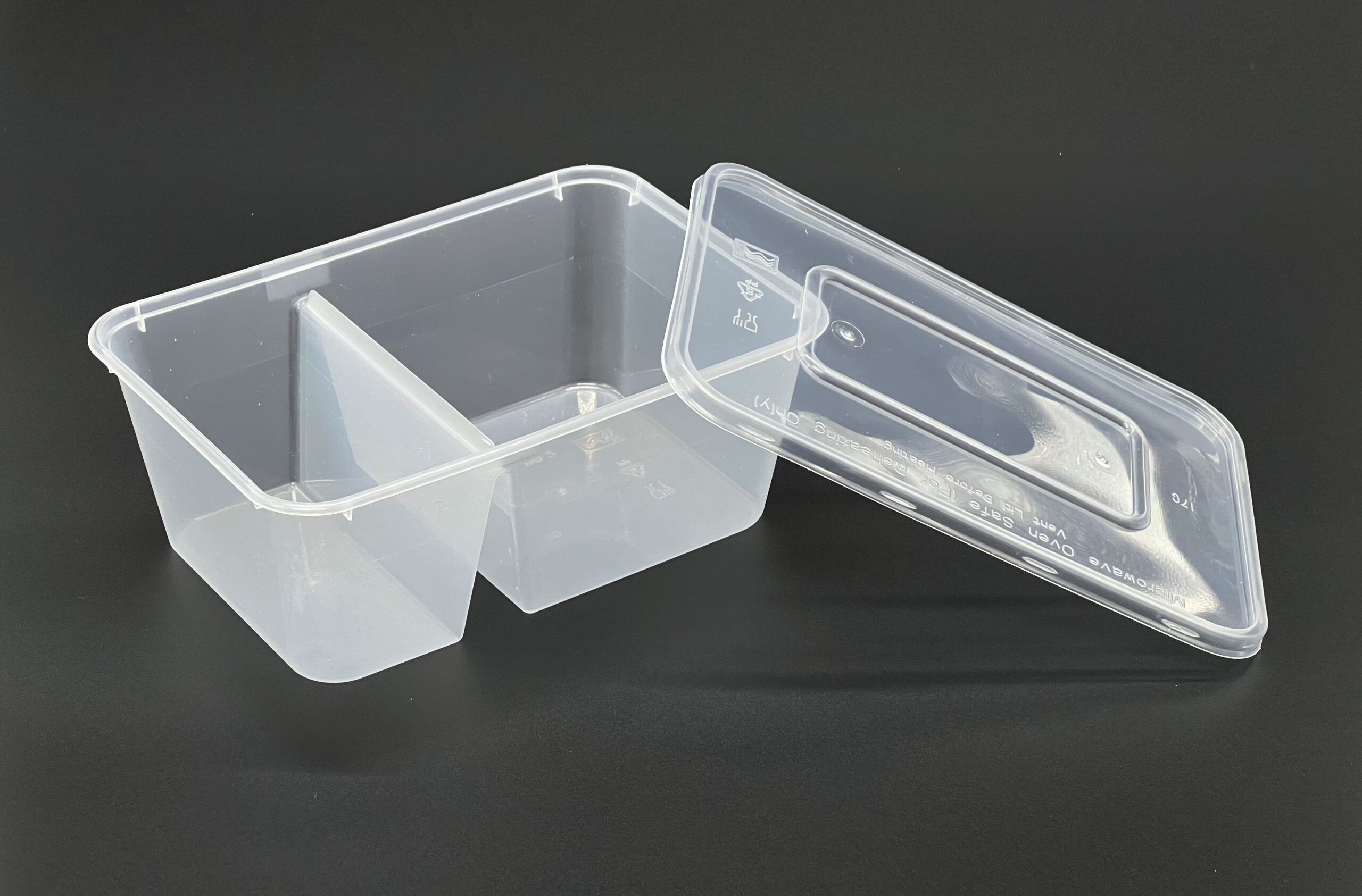1000cc Rectangular Food Container 2 Section (700/300) Clear, 250 sets - Image 5