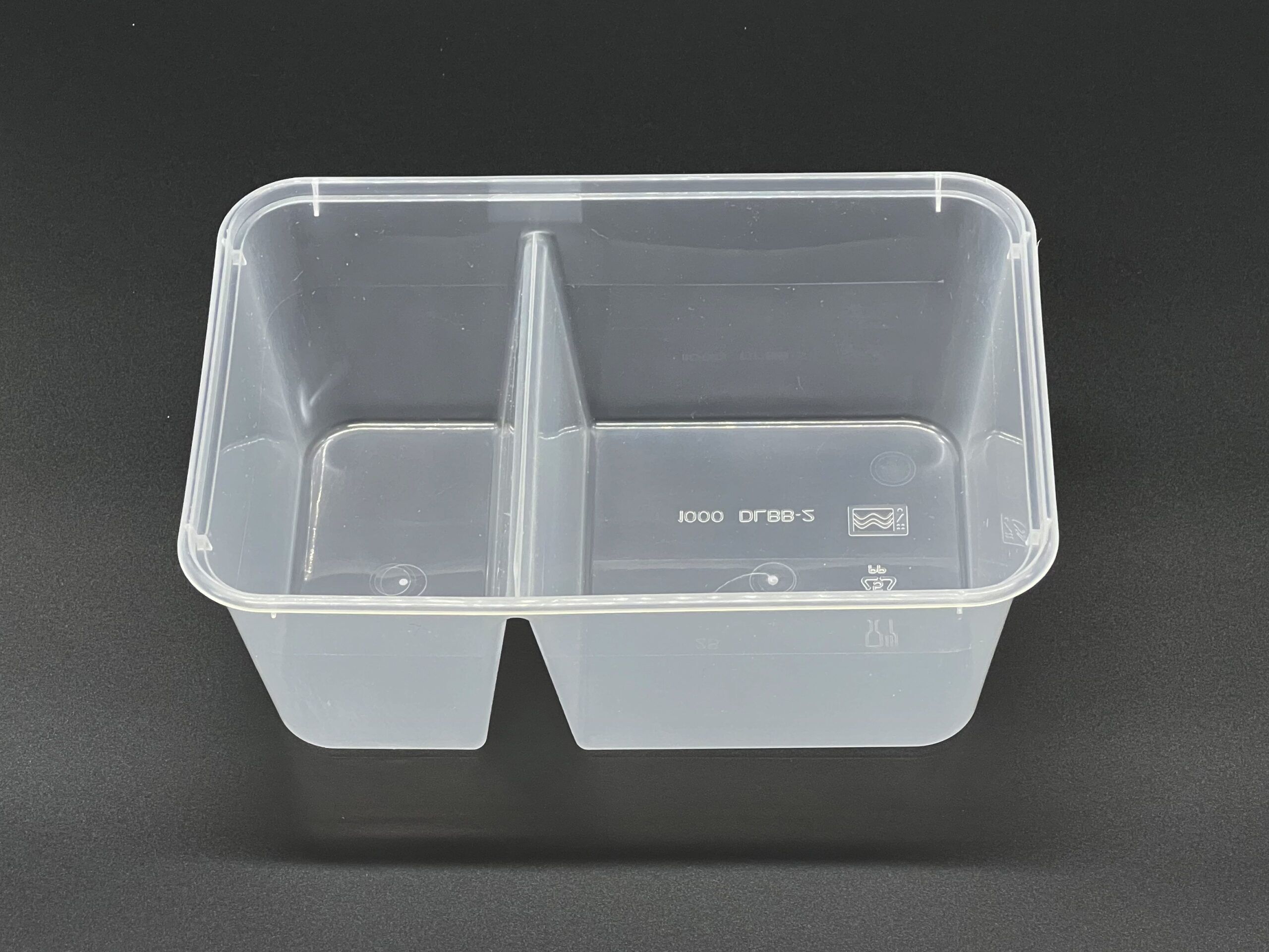 1000cc Rectangular Food Container 2 Section (700/300) Clear, 250 sets - Image 4