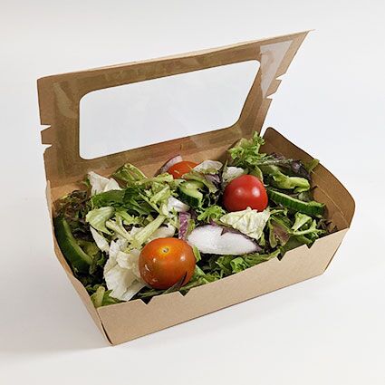 Kraft Paper Takeaway Box with Window (900cc) (200 sets) - Image 3