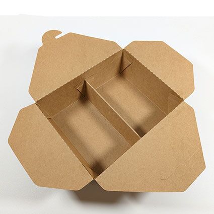 2 Compartment Kraft Paper Takeaway Food Container (1000ml) (200 sets) - Image 3