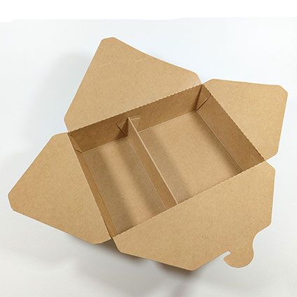 2 Compartment Kraft Paper Takeaway Food Container (1500cc) (200 sets) - Image 2