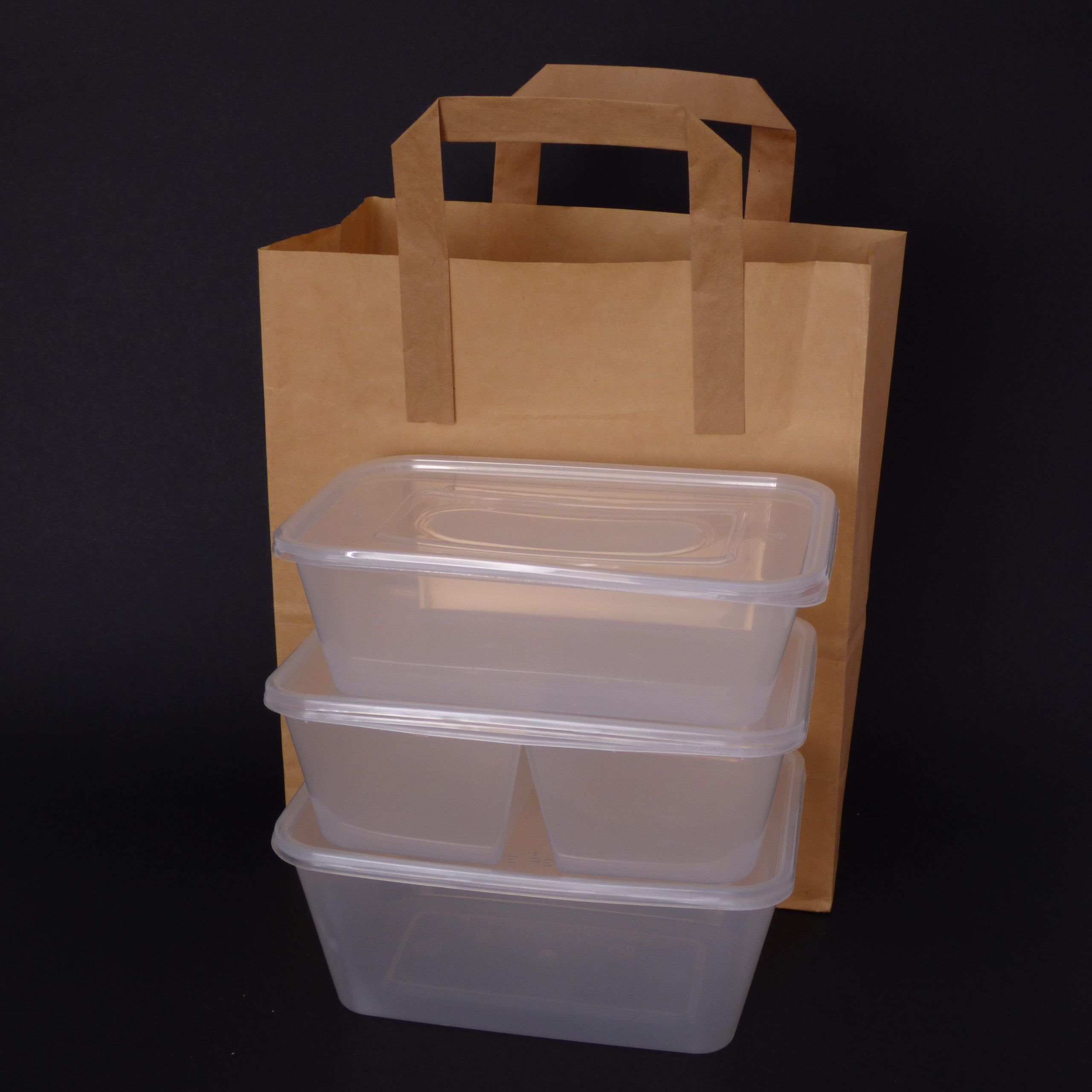 Brown Kraft Paper Takeaway Carrier Bags (M) (250pcs) - Image 2