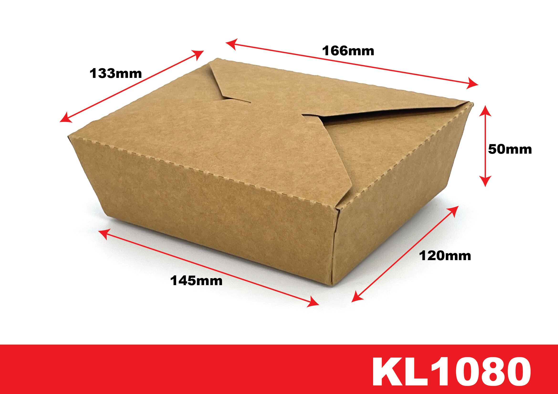 Kraft Paper Takeaway Food Container (1080ml) (200 sets) - Image 4