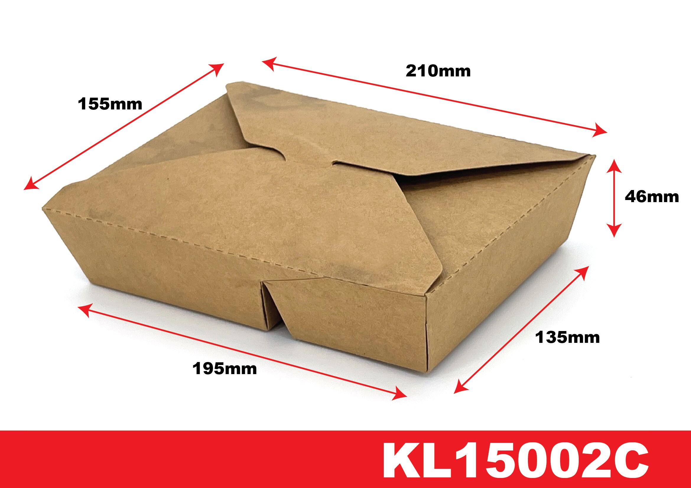 2 Compartment Kraft Paper Takeaway Food Container (1500cc) (200 sets) - Image 5