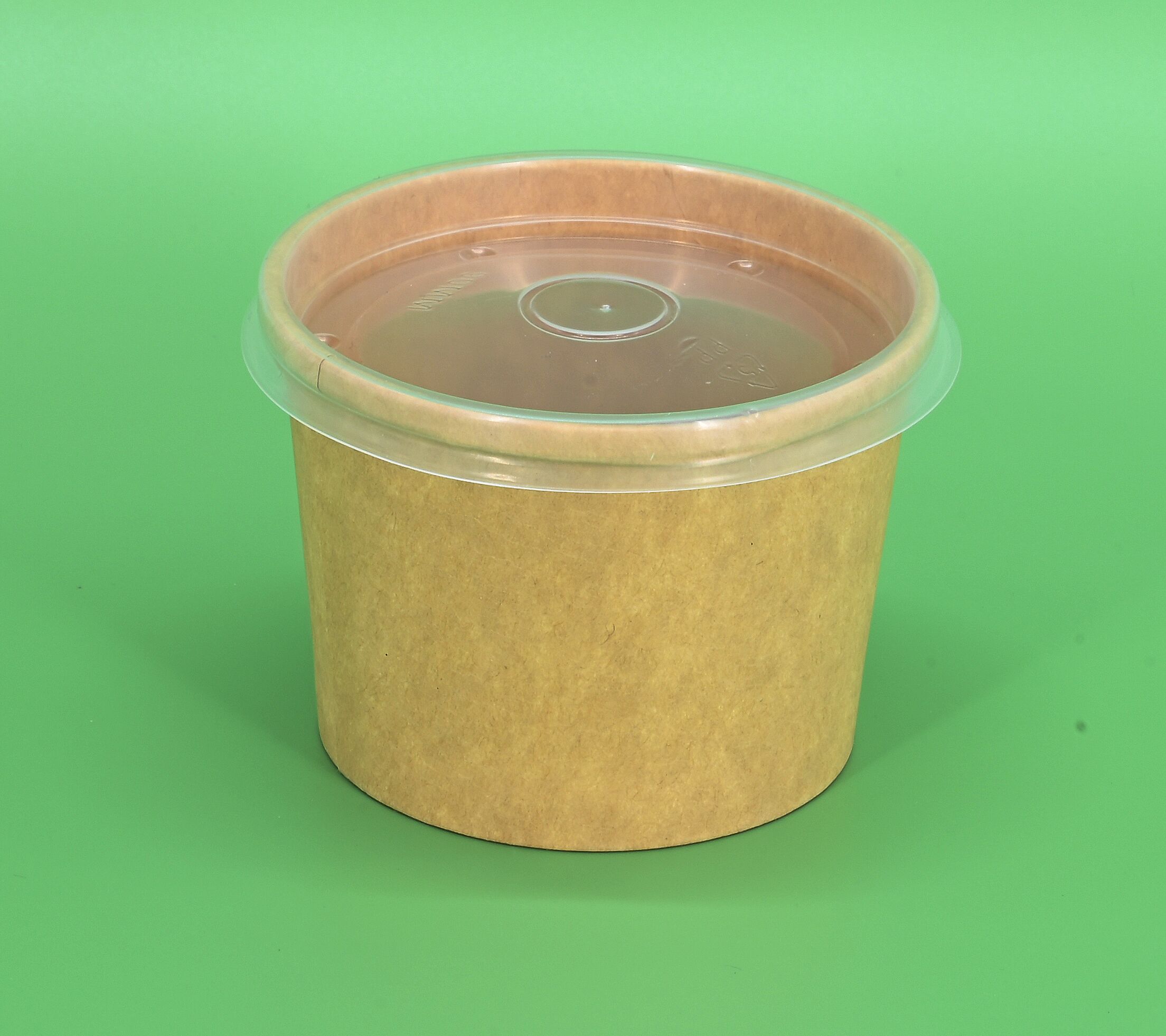 8oz Kraft Paper Container with Plastic Lid - (250pcs)