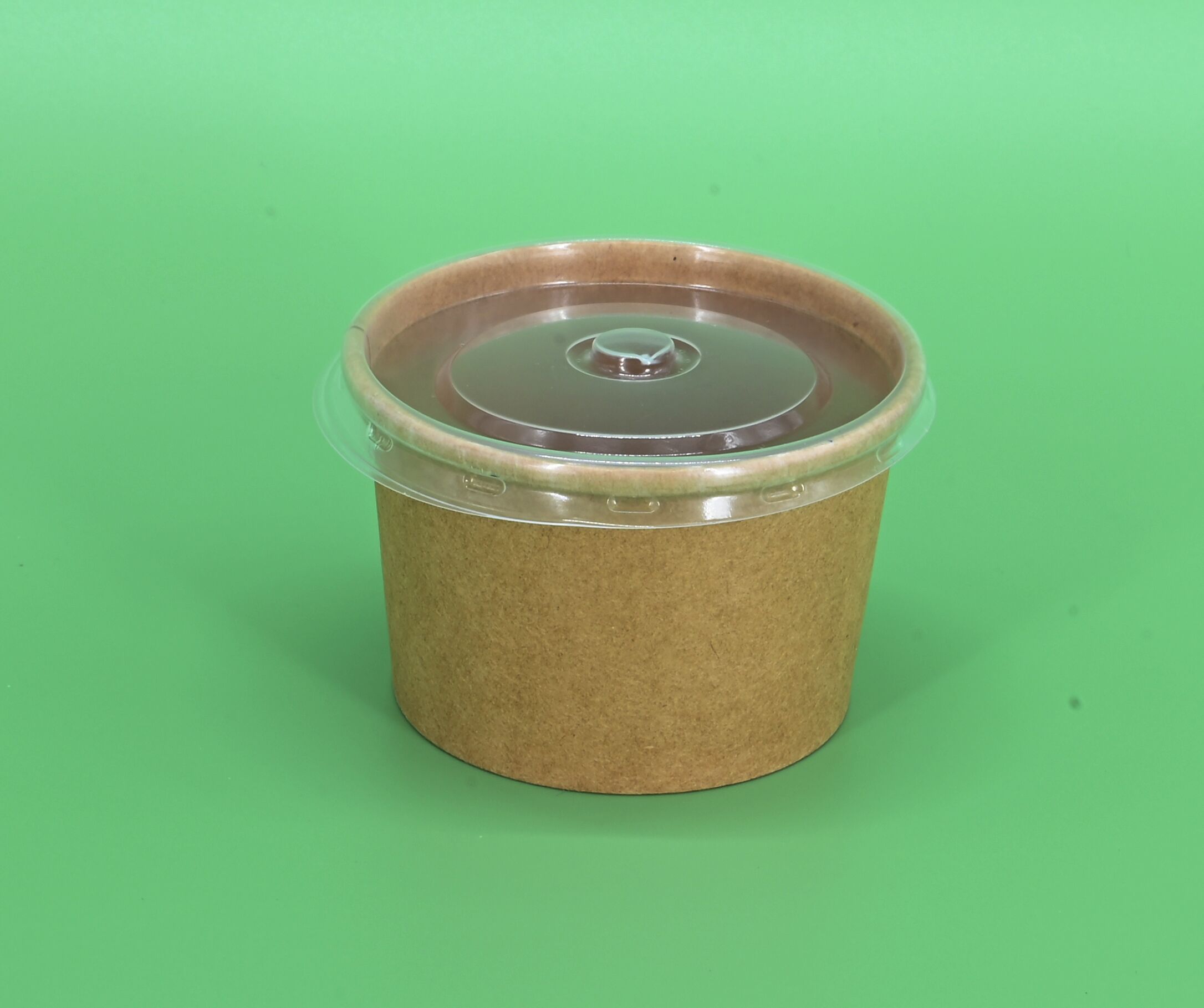 3.5oz Kraft Paper Container with Plastic Lid - (1000pcs)