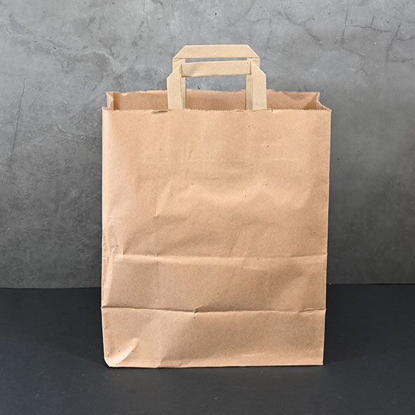 Brown Kraft Paper Takeaway Carrier Bags (L) (250pcs) - Image 2