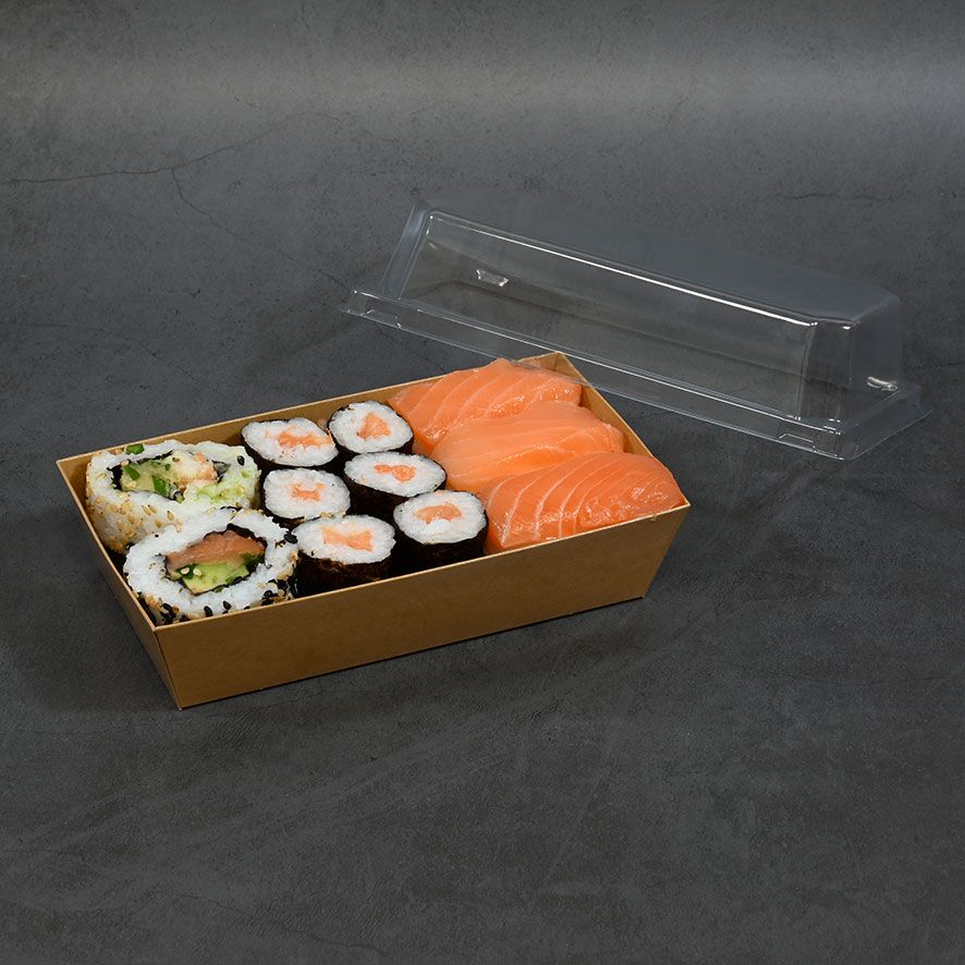 Kraft Paper Sushi box with Lids No.2, 450ml (500 sets) - Image 2