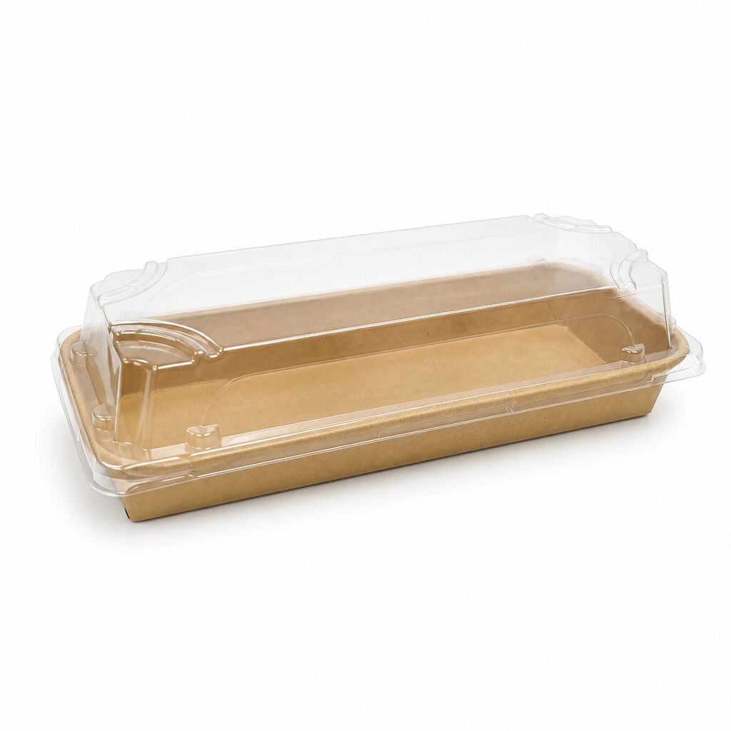Kraft Paper Sushi Tray & Lid, (No.2)