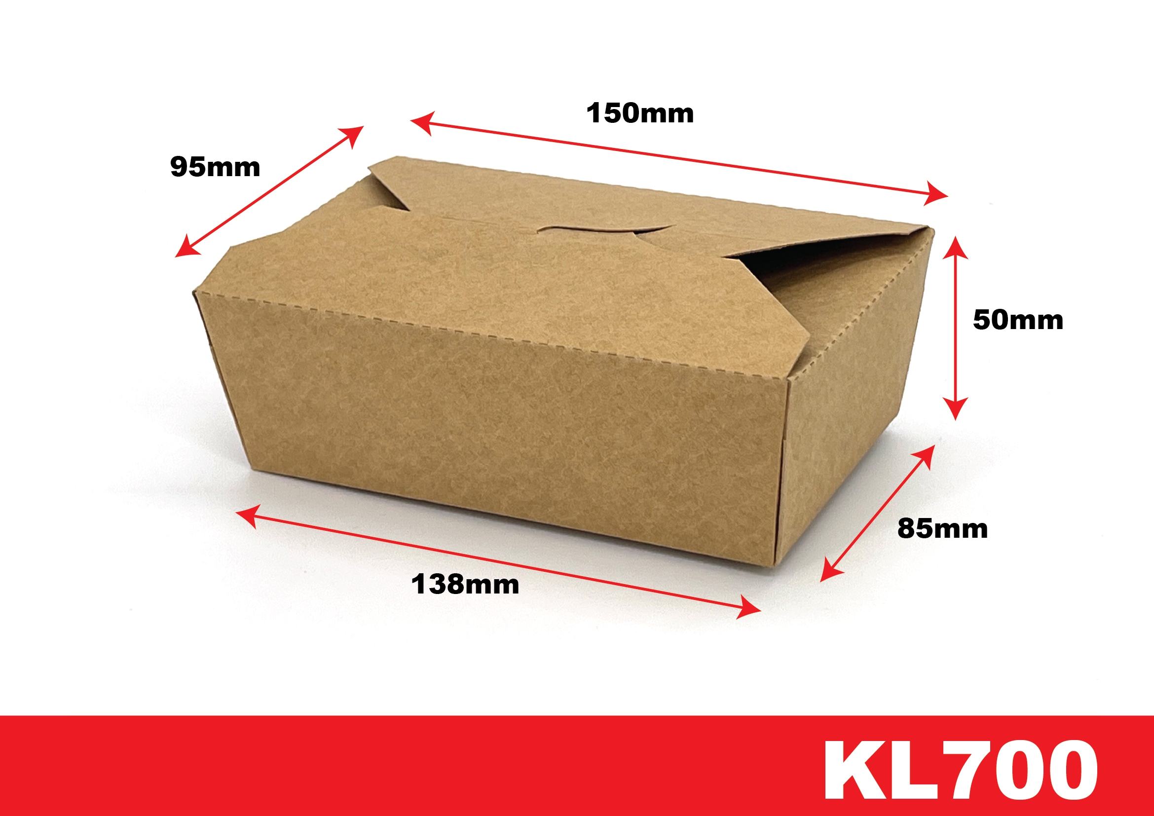 Kraft Paper Takeaway Food Container (700ml) (200 sets) - Image 5