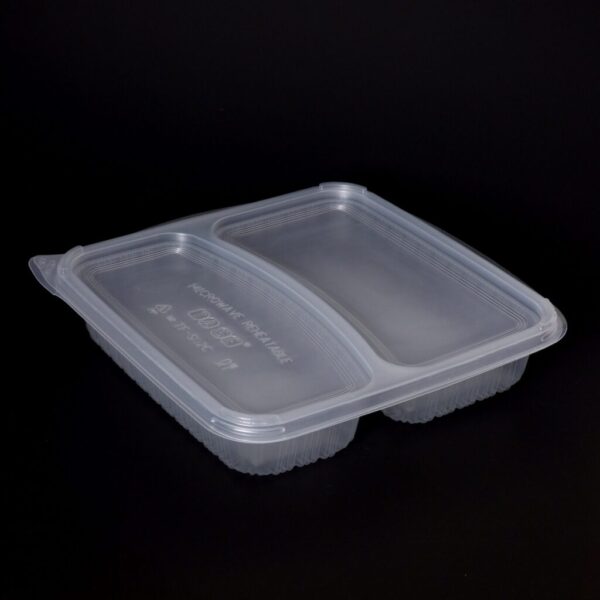 1100ml 2 Compartment Square Container (200 sets)