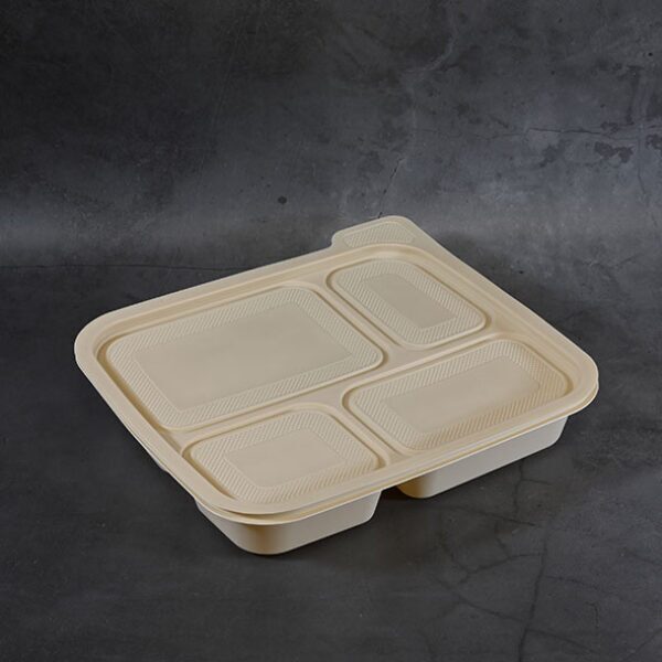 4 Compartment biodegradable food container (160sets)