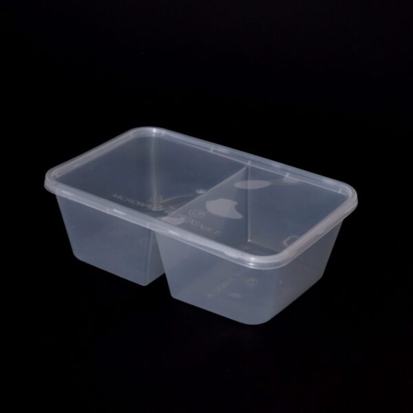 750cc Rectangular Food Container 2 Section (250 sets)