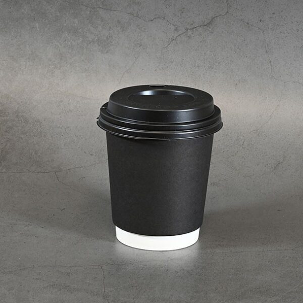 Black Double Wall Disposable Coffee Cup ( Lids sold Separately )
