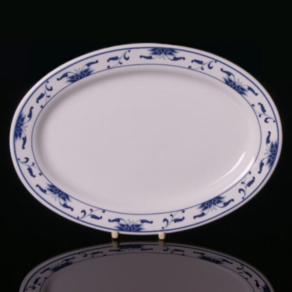 Cameo Blue Oval Rimmed Plate (9.25") (24pcs) @ £5.30 each