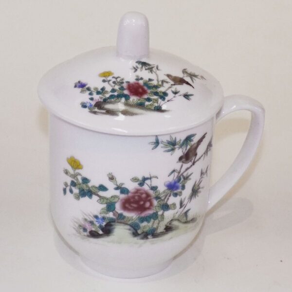 Ceramic Mug with Lid - Bird