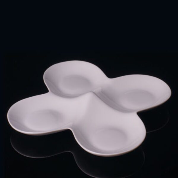 Clover Shapen(4-section) Dish, 12"x1.5"(H)