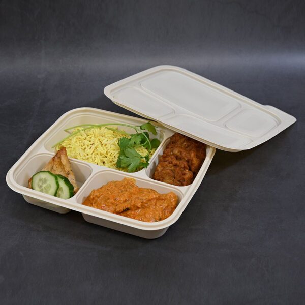 4 Compartment biodegradable food container (160sets) - Image 3