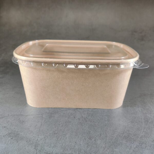 Kraft Paper Food Rectangular Box (1000cc) with lids (300 sets)