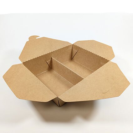 2 Compartment Kraft Paper Takeaway Food Container (1000ml) (200 sets) - Image 2