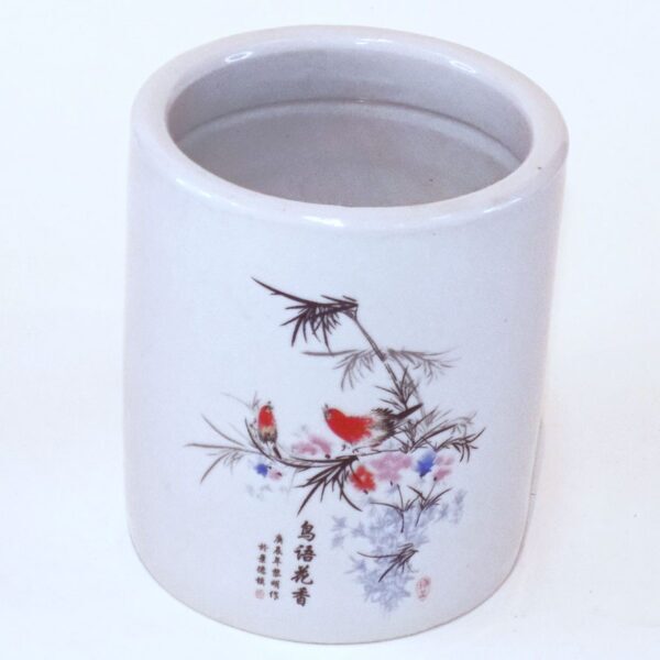 Large Ceramic Pen Holder - Birds