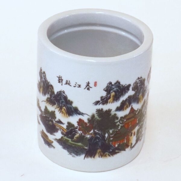 Large Ceramic Pen Holder - Scenery