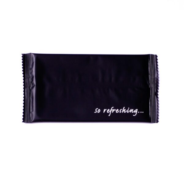Matt Black Foil Flat Pack Wet Towel (1000pcs)