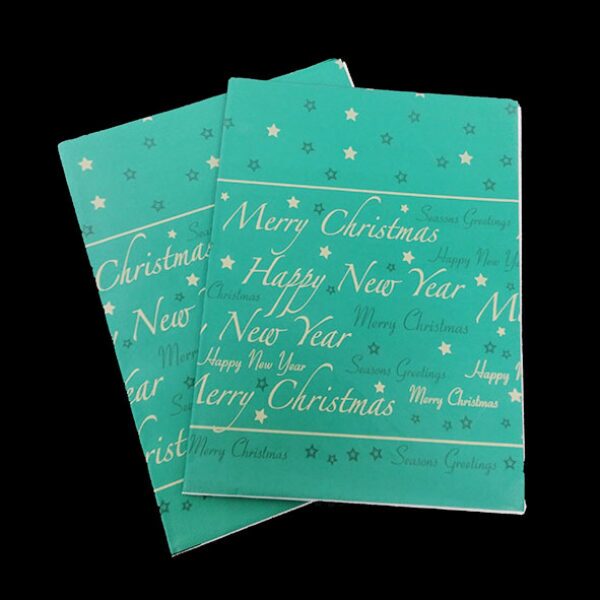 "Merry Xmas Stars/Grn" Wipeable Table Covers, 90cm, (100pcs)