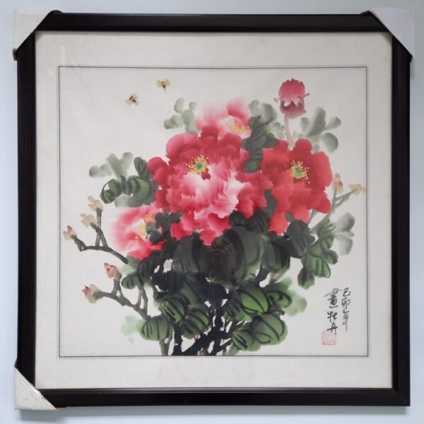 Blossom Peonies and Bees