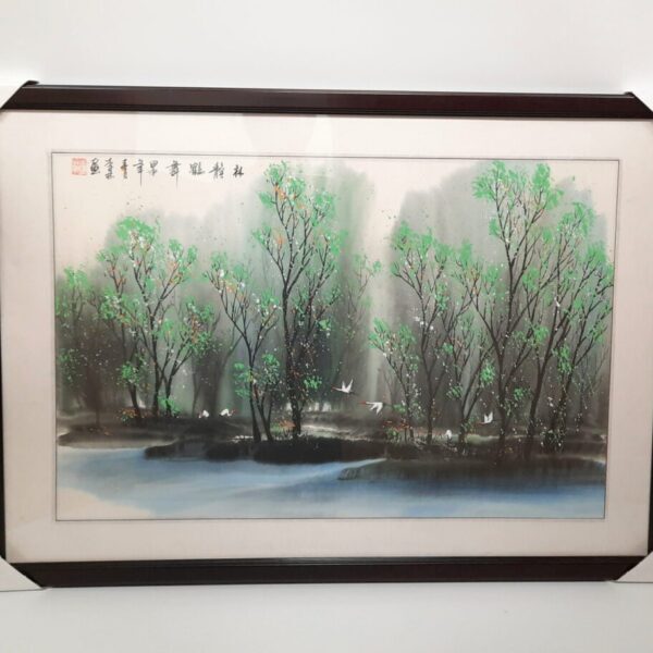 White Cranes in Tranquil Forest 林靜鶴舞