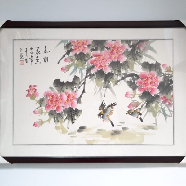 Bird and Blooming Hibiscus 鳥語花香