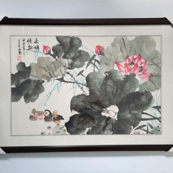Lotus and Mandarin Ducks 荷塘情趣