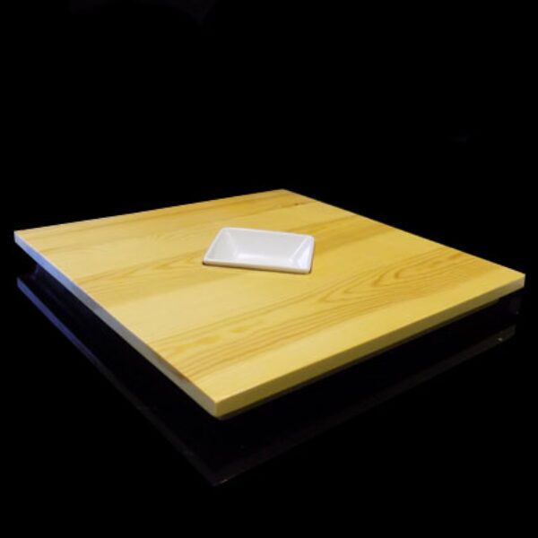 Square Wooden Plank with Saucer