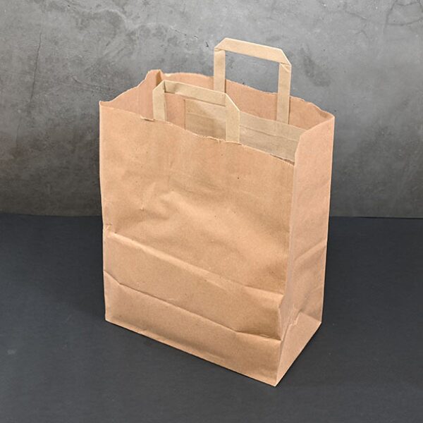 Brown Kraft Paper Takeaway Carrier Bags (L) (250pcs)