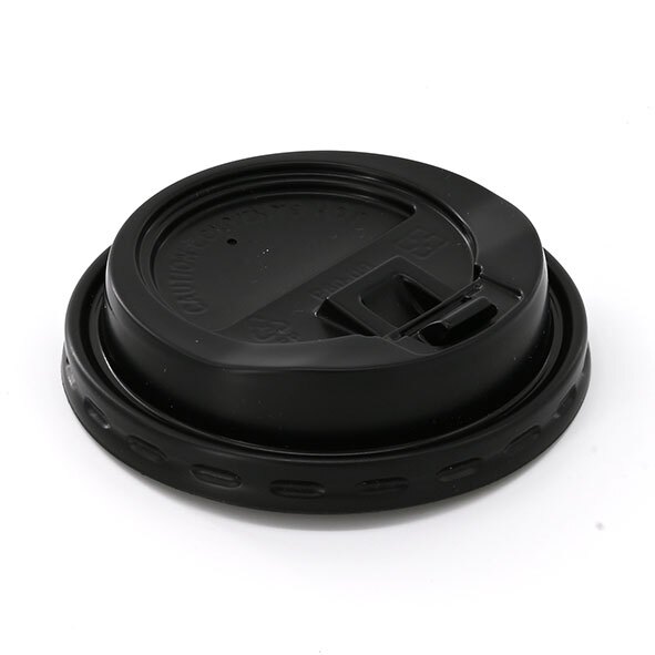 8oz Black Coffee Cup Reclosable Sip-Thru Lids