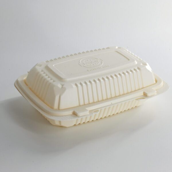 (BIO-D) Corn Starch Clamshell Container 1000ml, 200pcs/ctn