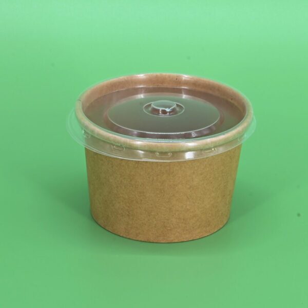 3.5oz Kraft Paper Container with Plastic Lid - (1000pcs)