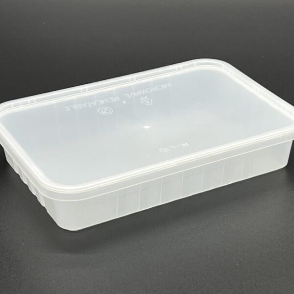 500cc Premium Plastic Rectangular Container, (250 sets)