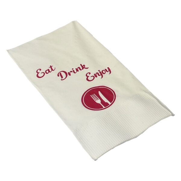 33cm 'Enjoy' White Napkins (8 Fold) (2000pcs)