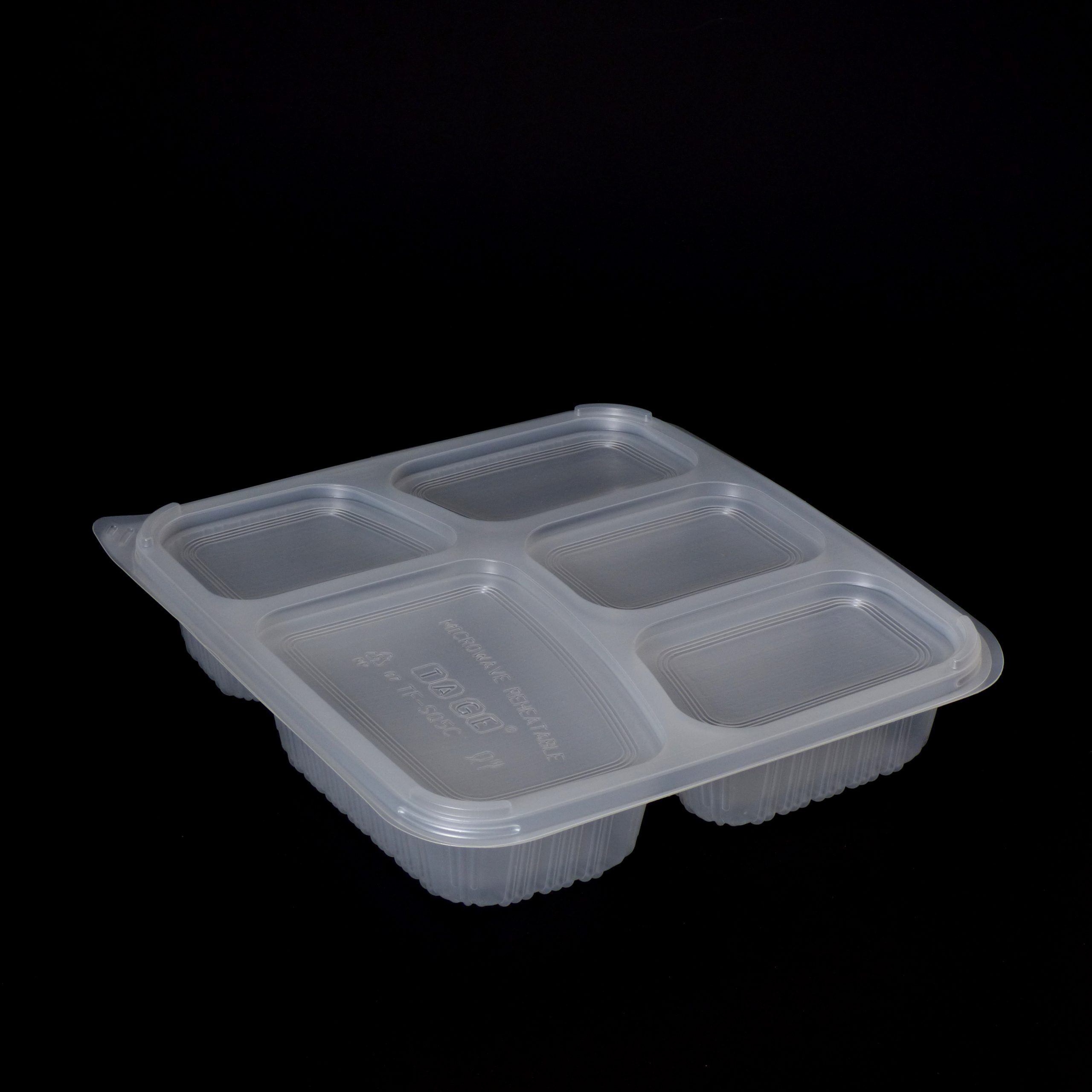 1000ml 5 Compartment Square Food Container (170ML/340ML/170ML/150ML/170ML) (200 sets)