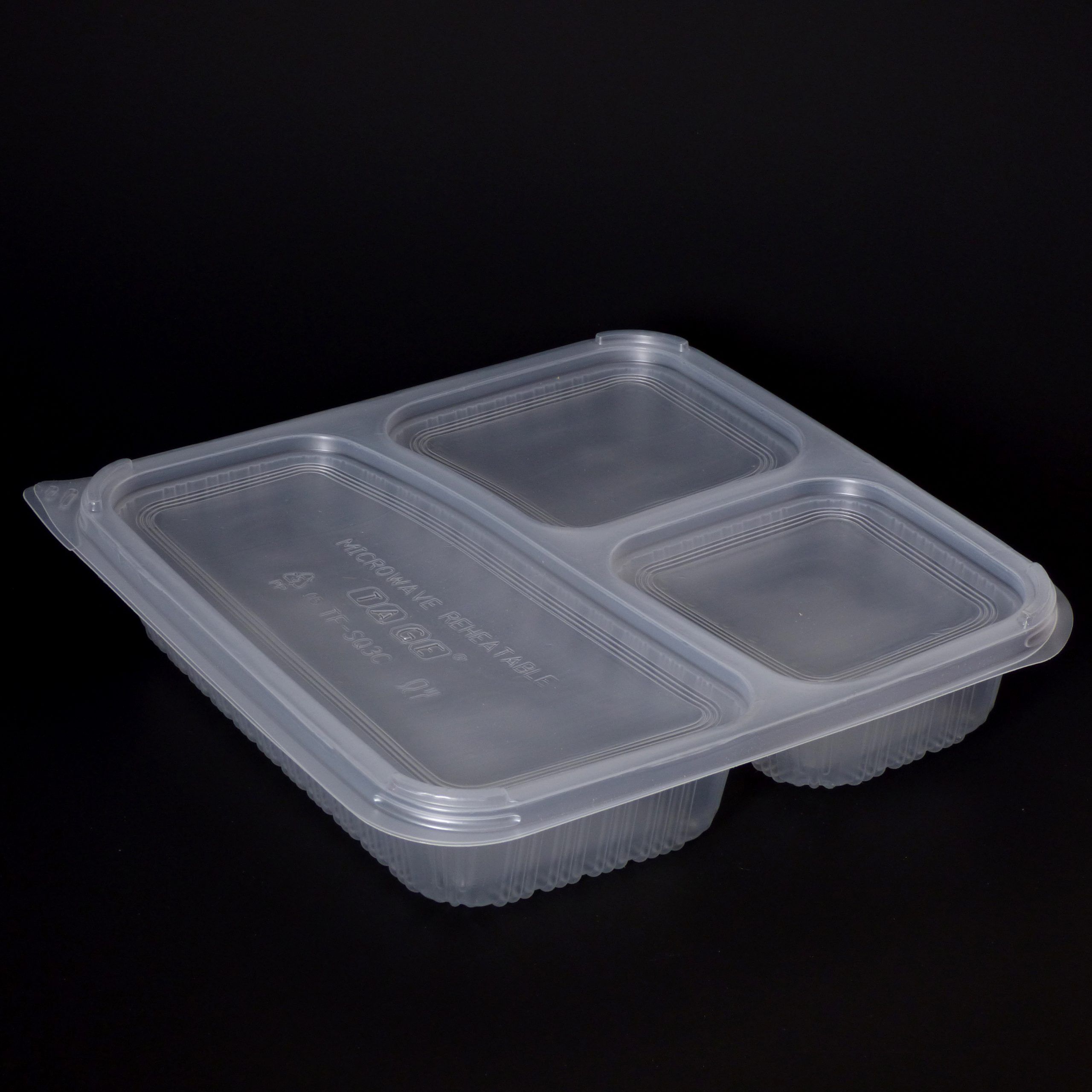 930ml 3 Compartment Square Food Container (480ML/240ML/210ML) (200 sets)