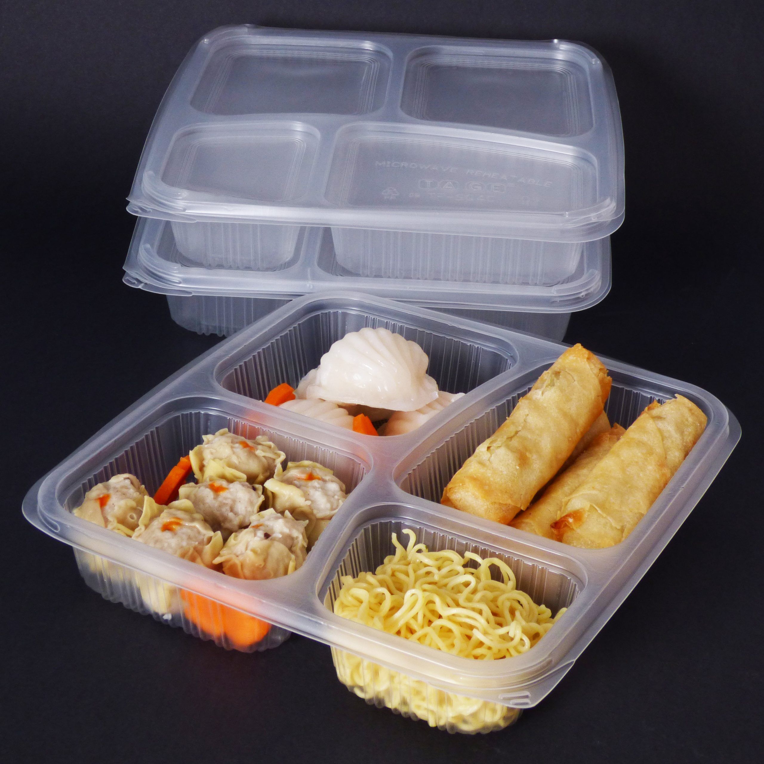 995ml 4 Compartment Square Container (140ML/250ML/245ML/245ML) (200 sets)