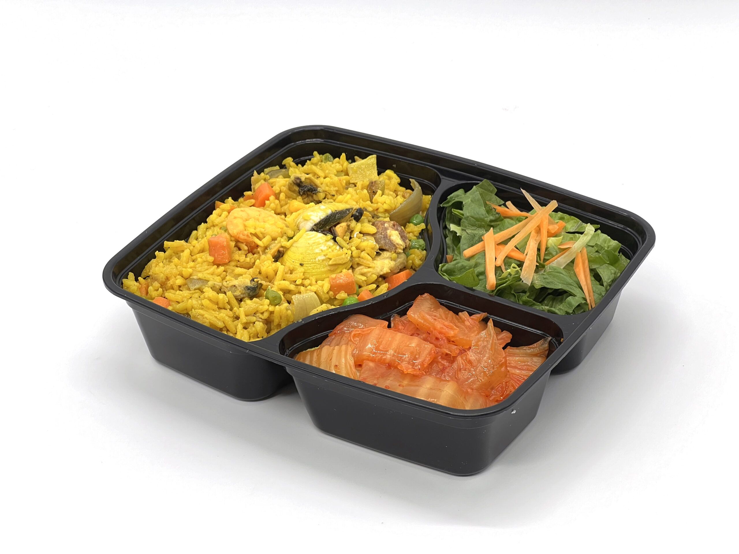 1100cc 3 Compartment Black base with clear lid 150 sets - Image 7