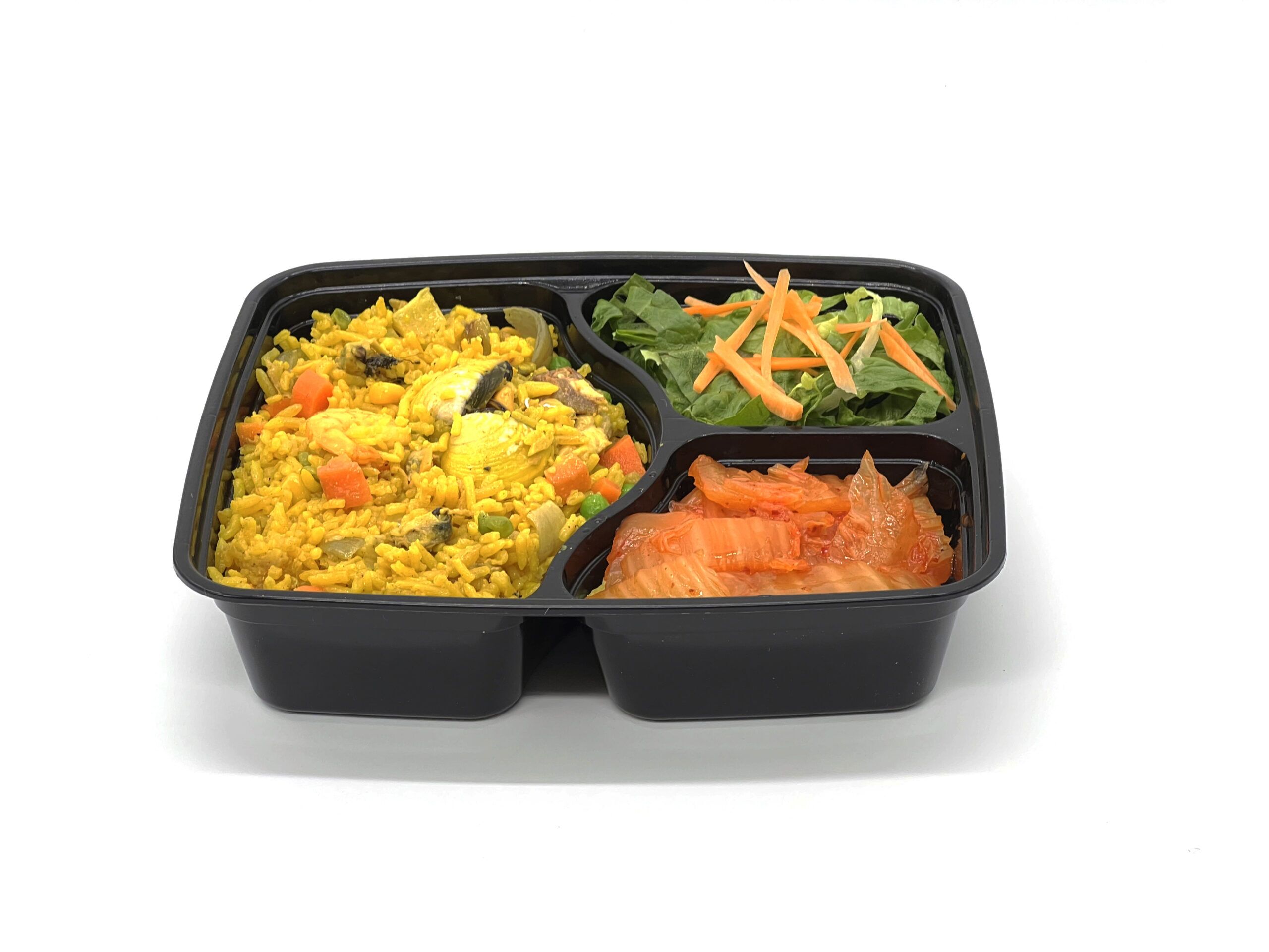 1100cc 3 Compartment Black base with clear lid 150 sets - Image 8