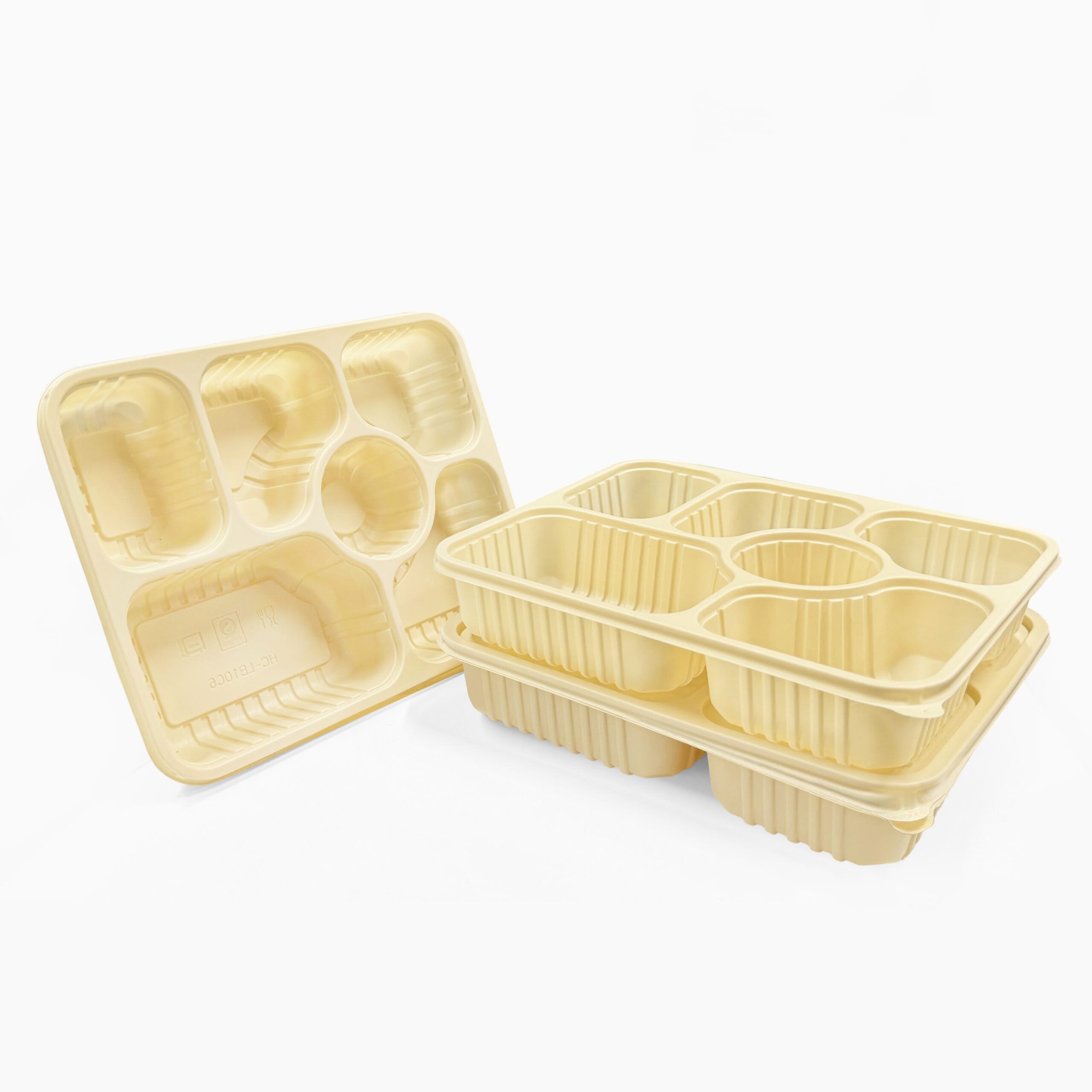 6 Compartment biodegradable food container, 100sets - Image 4