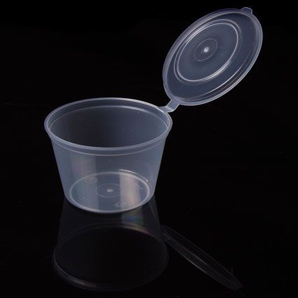 100ml (4oz) Sauce Cup with Lid Attached (500pcs) - Image 2