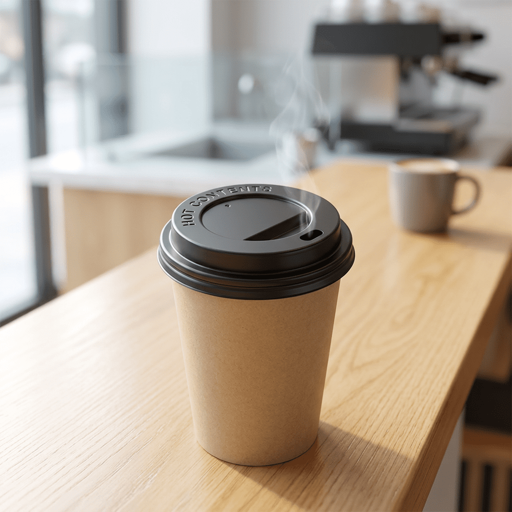 coffee cup lid black 8oz, lifestyle product photo