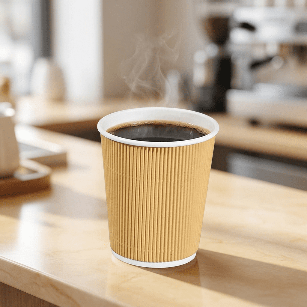 kraft coffee cup 8oz, lifestyle product photo