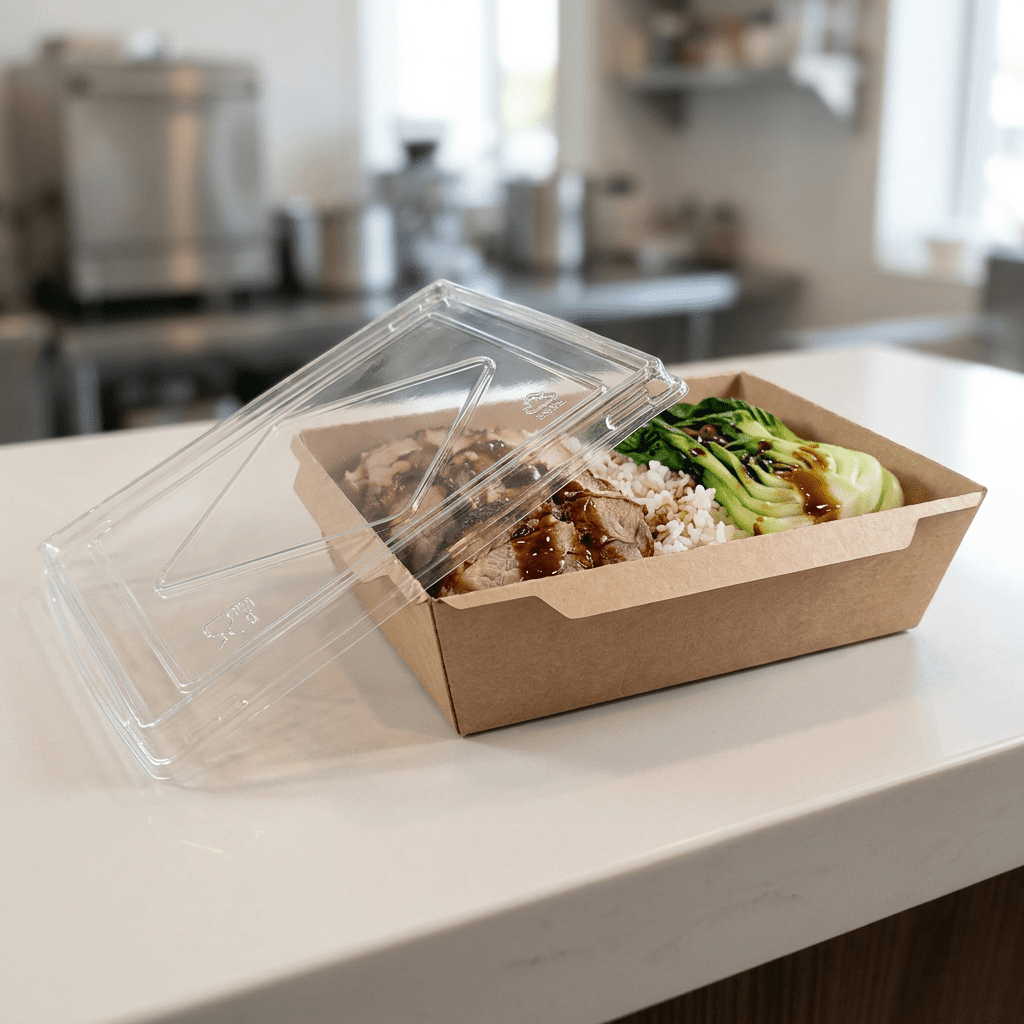 kraft paper food box 1200cc with lids, lifestyle product photo