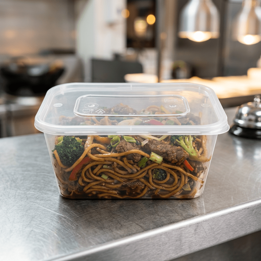 1000cc plastic container economy, lifestyle product photo